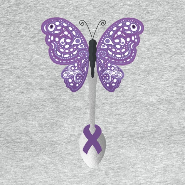 Butterfly Spoon Awareness Ribbon! (Purple) by yourachingart